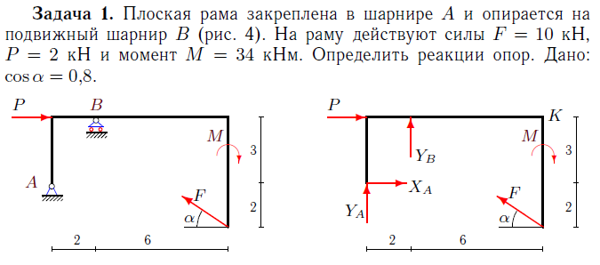 Действующие на раму. Задача на плоские рамы. Момент в закреплении в раме. Равновесие рамы. Плоская рама найти момент.